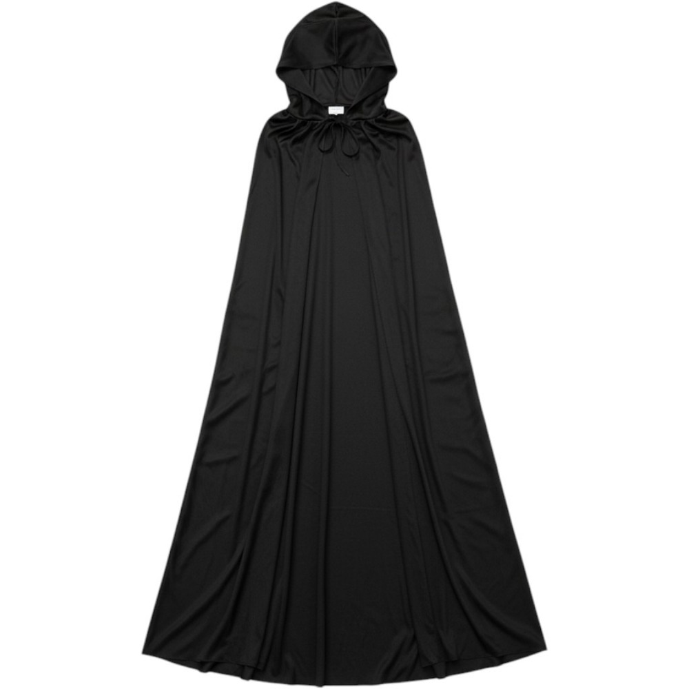 Walmart One Size Unisex Black Hooded Cape Cloak Costume Accessory J2
